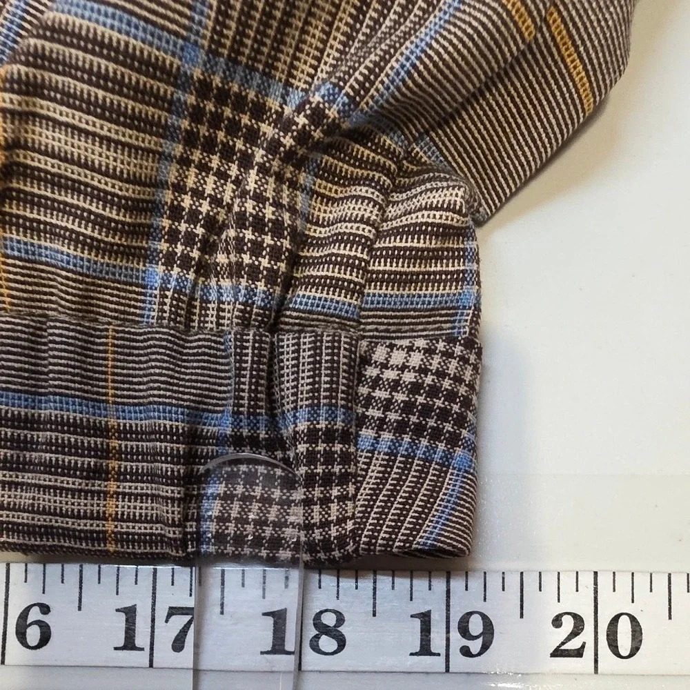 Anthropologie Maeve Womens XL Brown Plaid Pleated Wide Leg Trousers